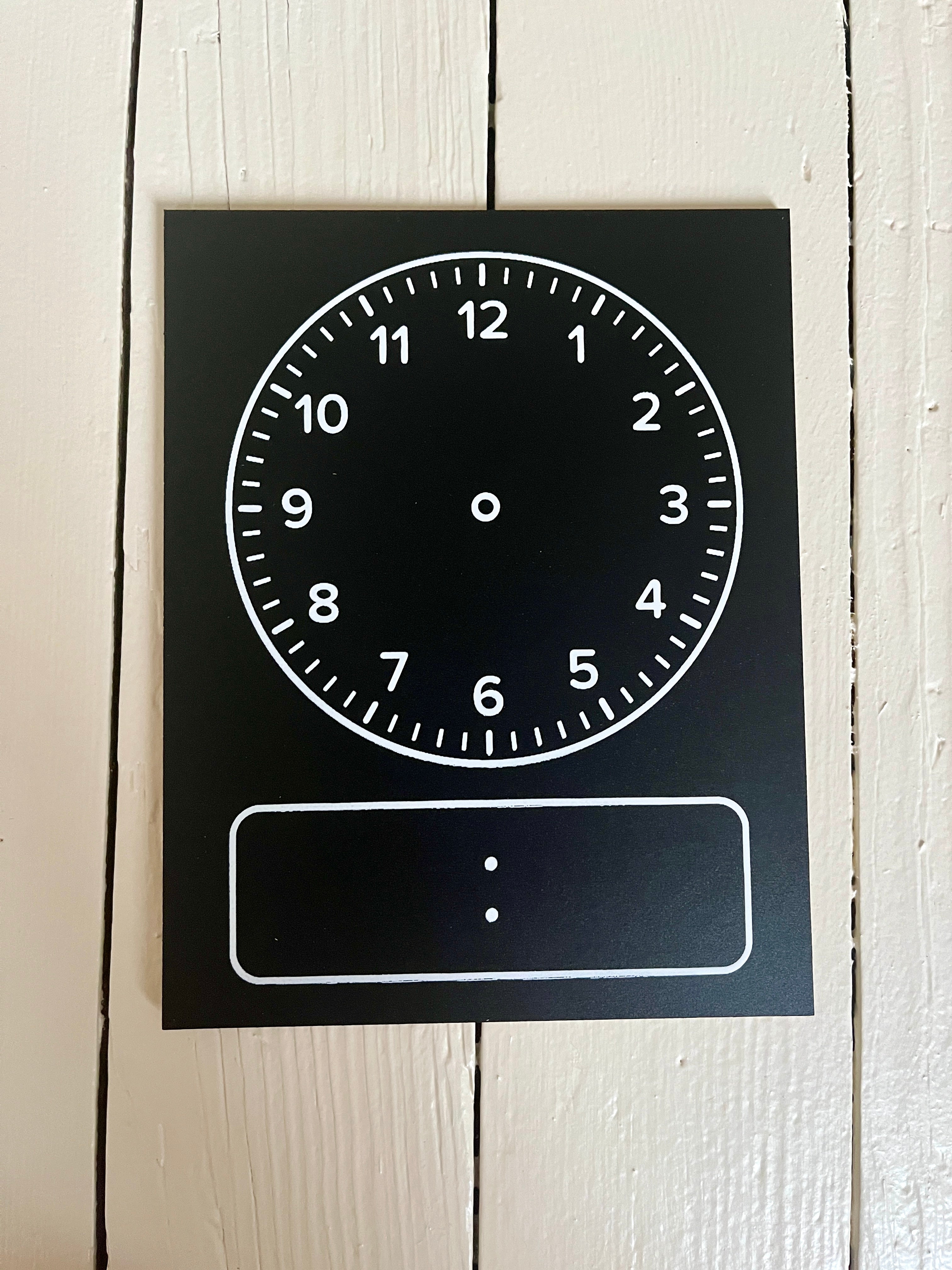 Travel Size Clock Chalkboard (Black)