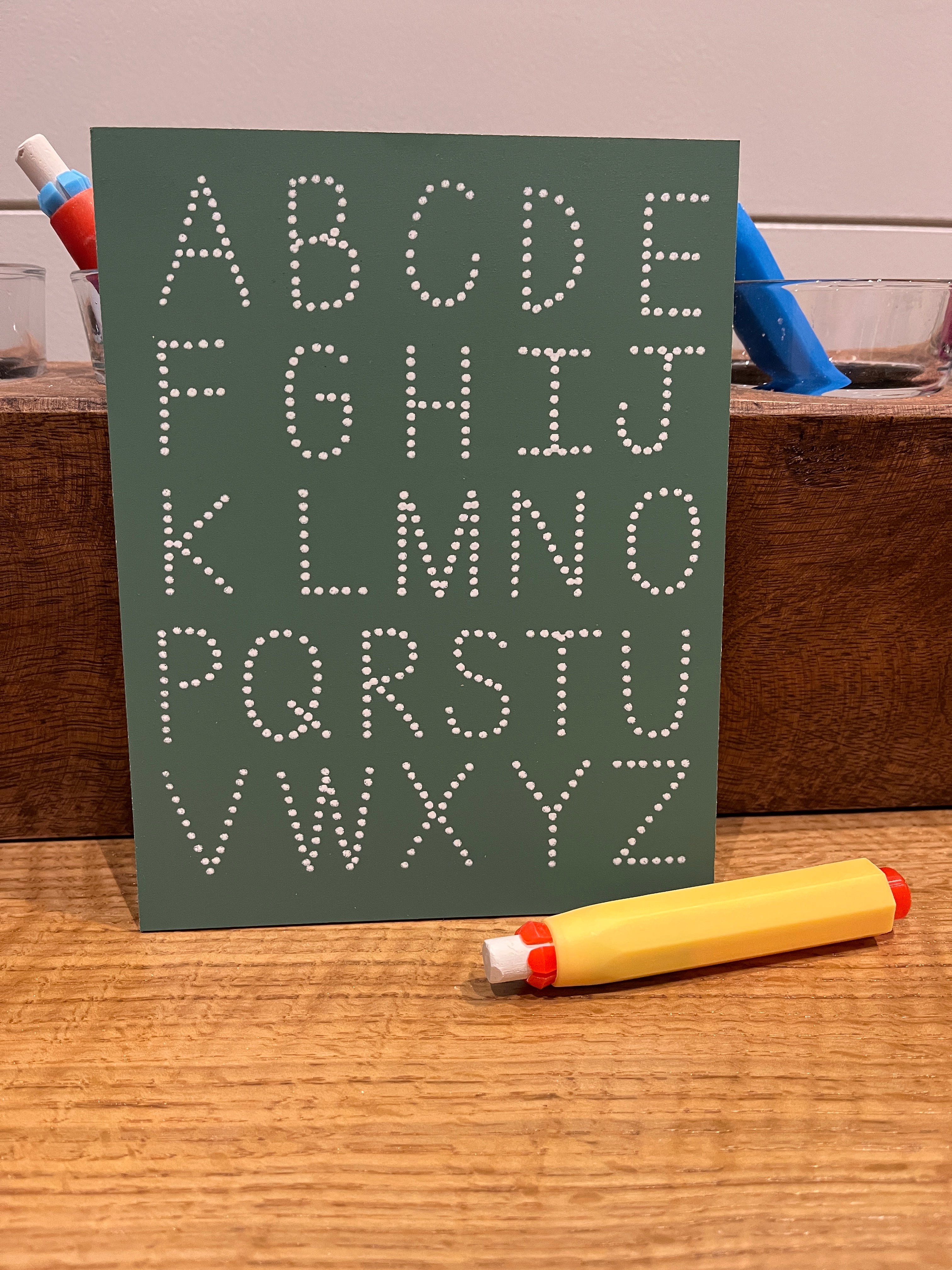 Travel Size Uppercase ABC Chalkboard (Green)