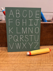 Travel Size Uppercase ABC Chalkboard (Green)
