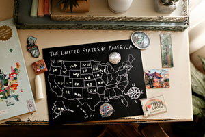 Unlabeled United States Map Trace-n-Erase Chalkboard® (Black)