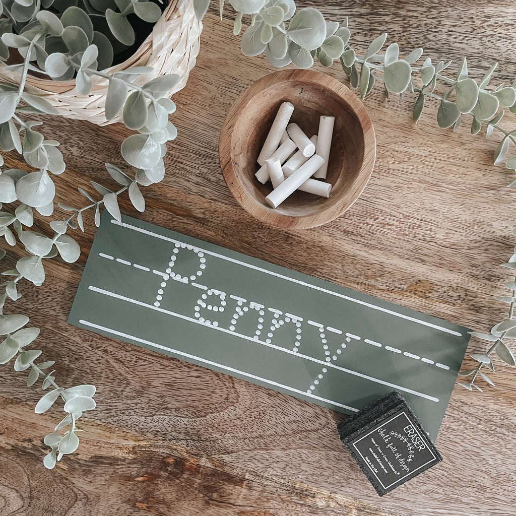 Step 1-2: The Name Tag - PRINT - (Green) Trace-n-Erase Chalkboard®