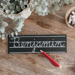 Step 3: The Name Tag - CURSIVE - (Black) Trace-n-Erase Chalkboard®