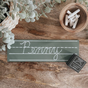 Step 3: The Name Tag - CURSIVE - (Green) Trace-n-Erase Chalkboard®