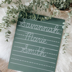 Step 3: (Cursive) Green Personalized 11x14 Trace-n-Erase Chalkboard®