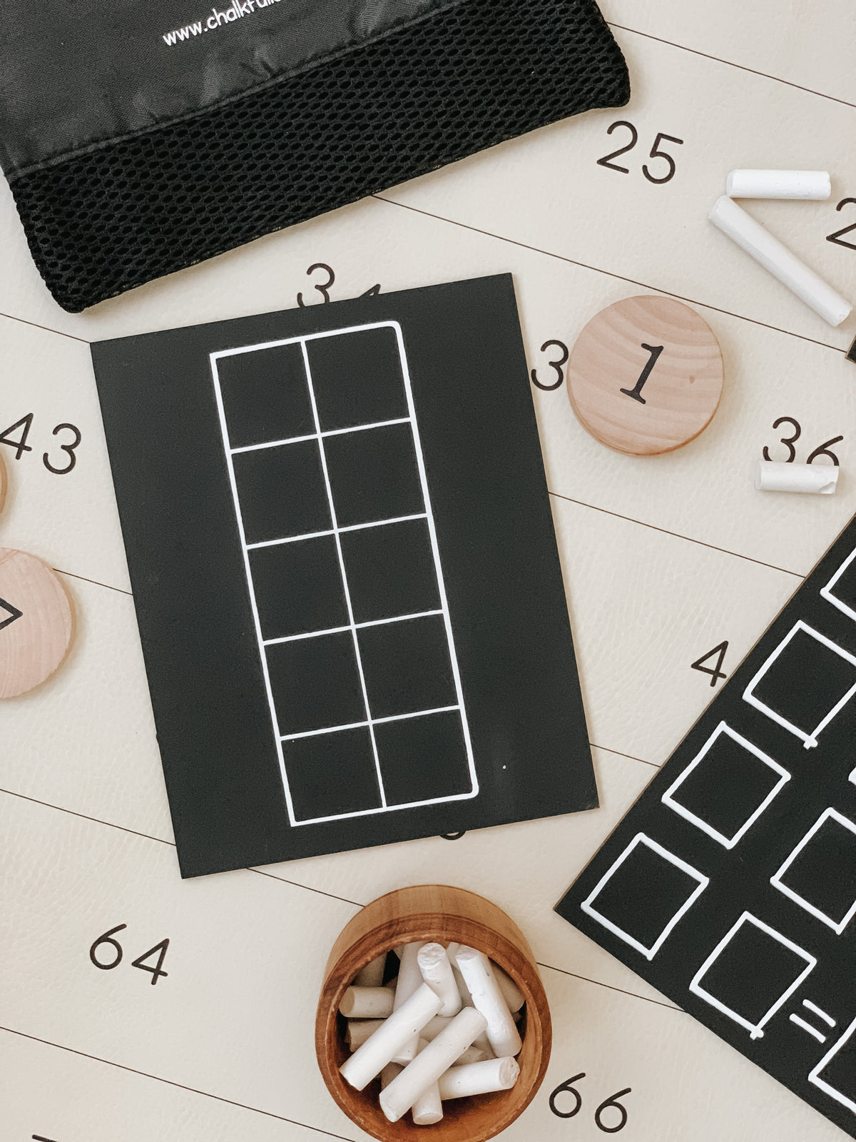 (NQP) Travel Size Tens Frame Chalkboard (black)