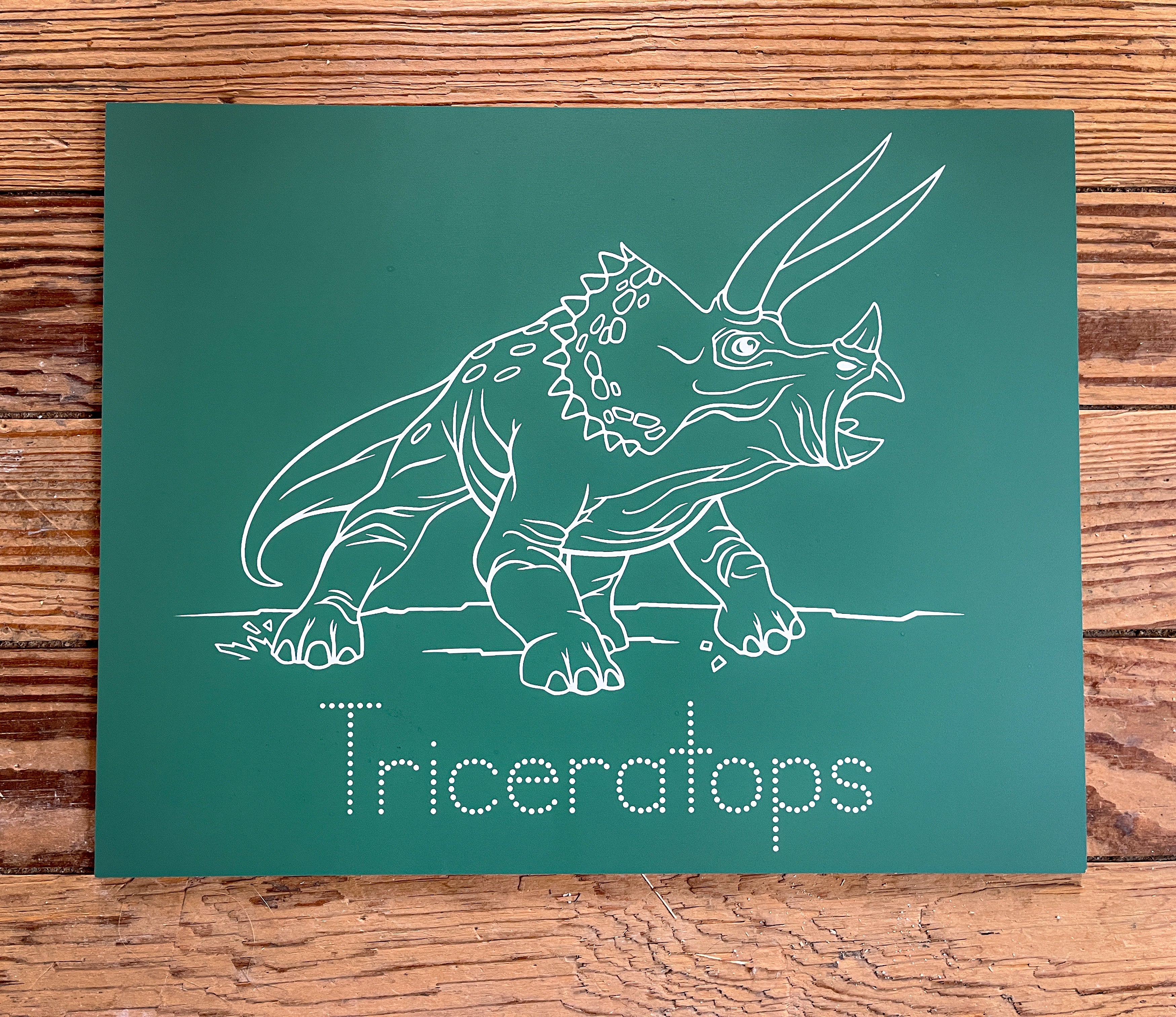 Step 2 - Green Triceratops Dinosaur Boards