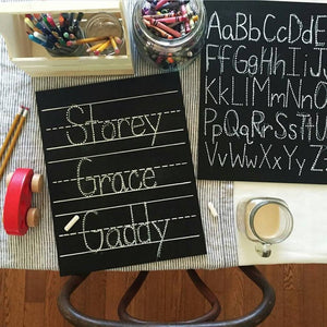 3 Line Personalized 11x14 Trace-n-Erase Chalkboard® (Black)