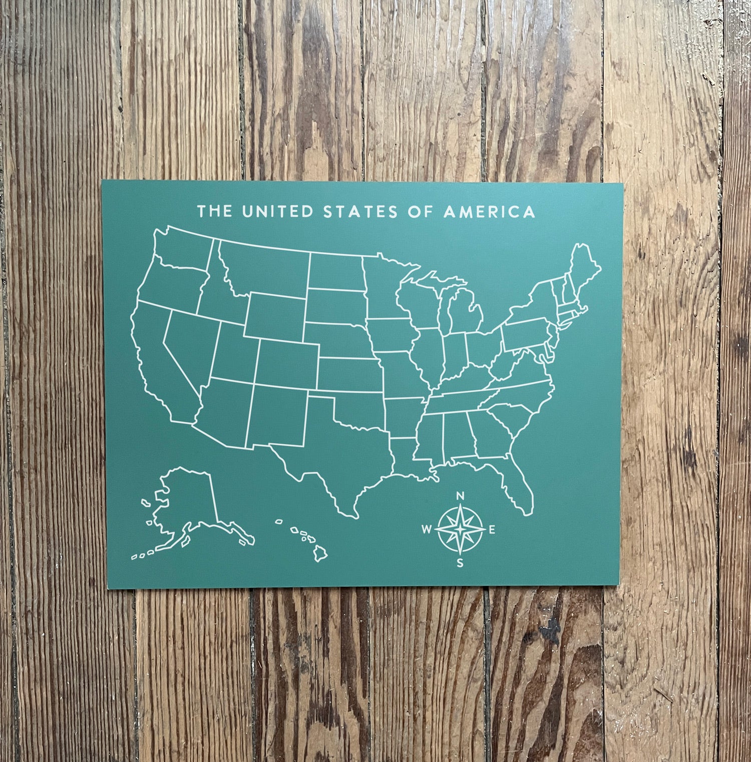 Step 4: United States Map (Green) Trace-n-Erase Chalkboard®