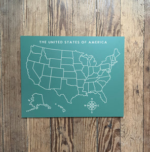 Step 4: United States Map (Green) Trace-n-Erase Chalkboard®