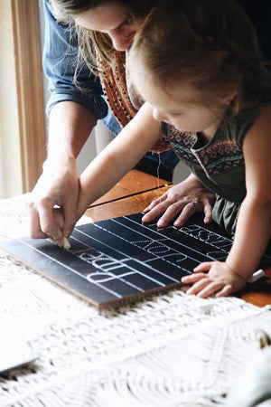 3 Line Personalized 11x14 Trace-n-Erase Chalkboard® (Black)