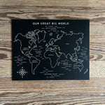 World Map Trace-n-Erase Chalkboard® (Black)