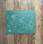 World Map Trace-n-Erase Chalkboard® (Green)