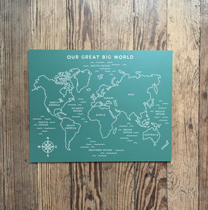 Step 4: World Map (Green) Trace-n-Erase Chalkboard®